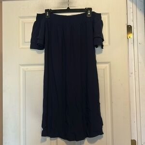 Old Navy Off The Shoulder Navy Blue Dress Size Small